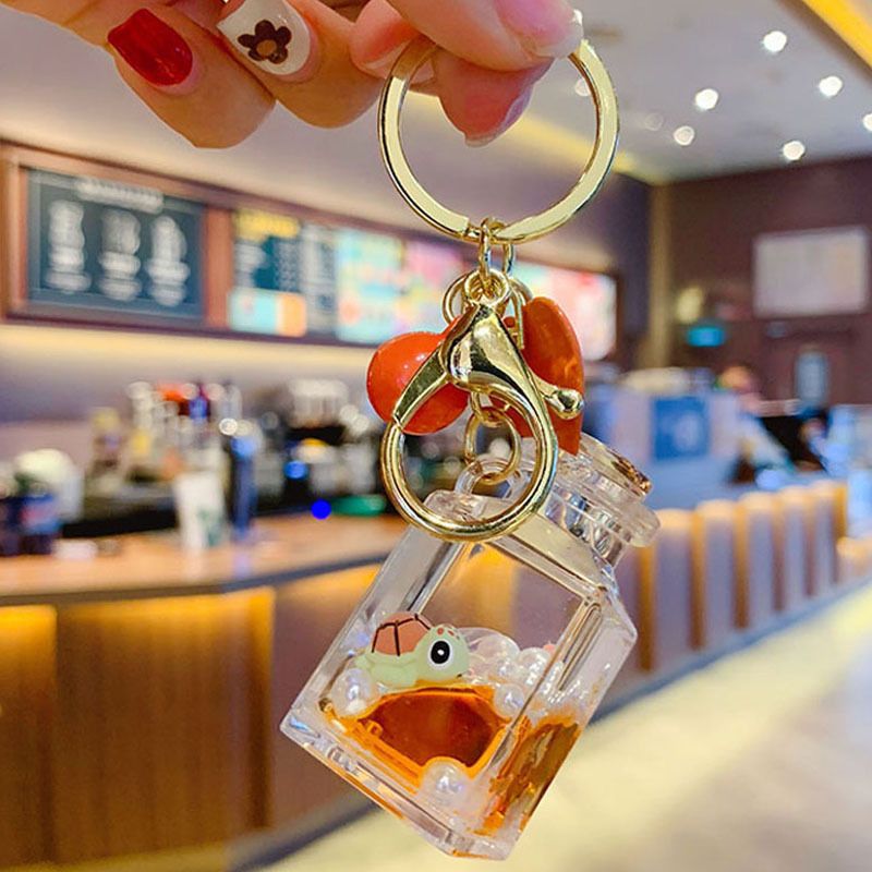 Ocean Floating Small Seal Exquisite Car Key Ring Ladies Bag Drift Bottle Key Chain Pendant_voghion.com