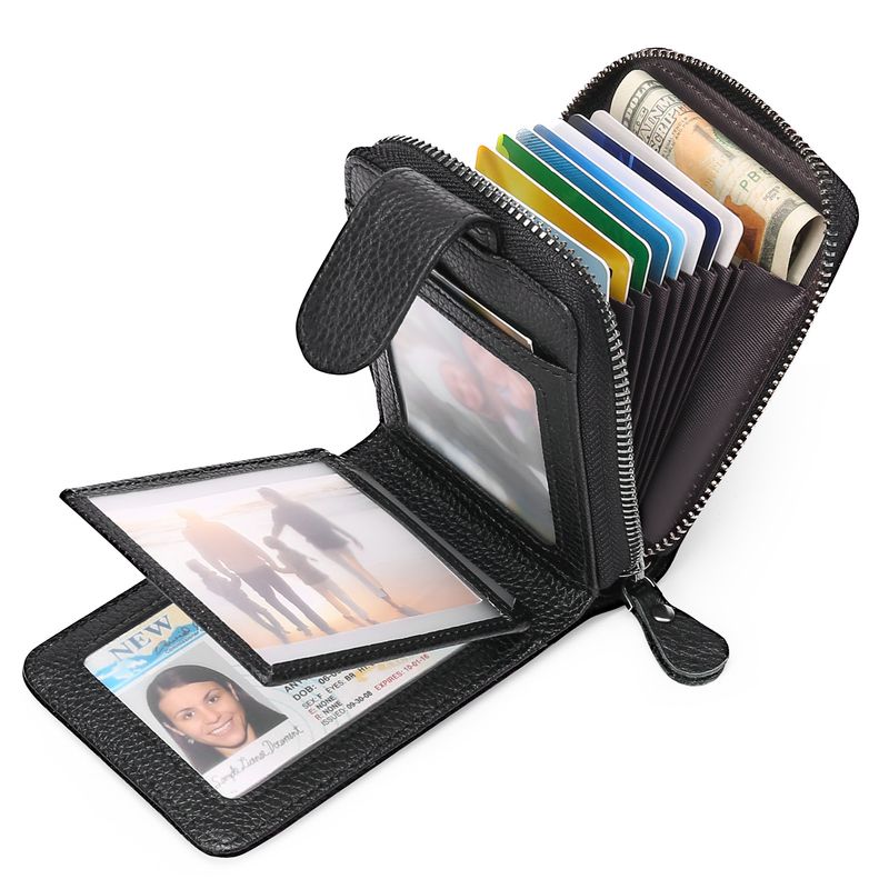 Neue Anti-Diebstahl-Kartentasche für Damen, Kartenetui aus Rindsleder, echtes Leder, multifunktionale Kartentasche, Aufbewahrungstasche für Bankkarten_voghion.com