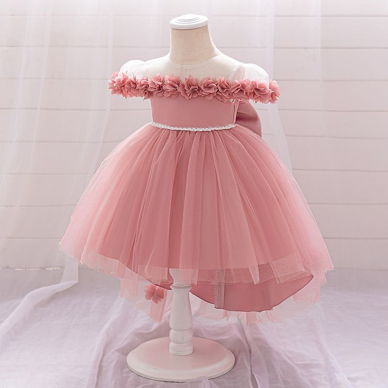 Kids' Clothing Baby Birthday Dress Children's Princess Dress With Tail Mesh Fluffy Dress_voghion.com
