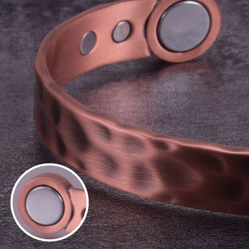Meathly Copper Magnetic Bracelets Men 10mm Wide Adjustable Benefits Health Magnet Energy Open Cuff Bangles Resizable Jewelry_voghion.com