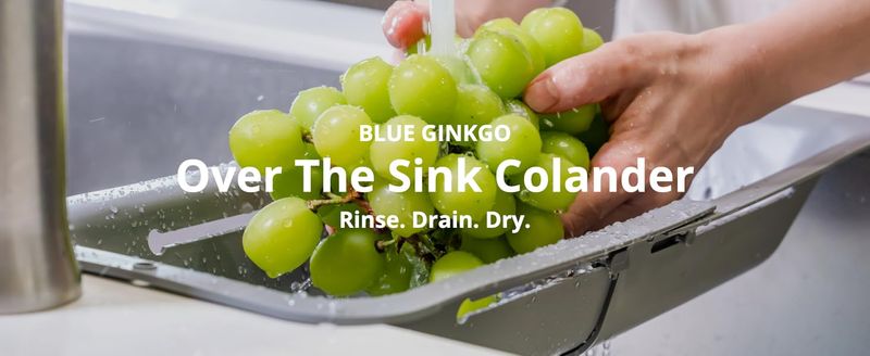 Expandable Sink Colander Strainer Basket Wash Drain Dry Dishes Veggies Pasta Kitchen Utensil Drainer Tool Home Essential Gray_voghion.com