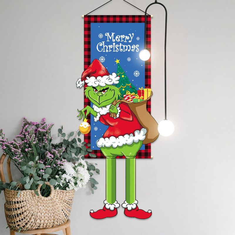 Cross-Border New Christmas Hanging Flag Party Decorations Supplies Props Creative Cartoon Printed Background Cloth_voghion.com