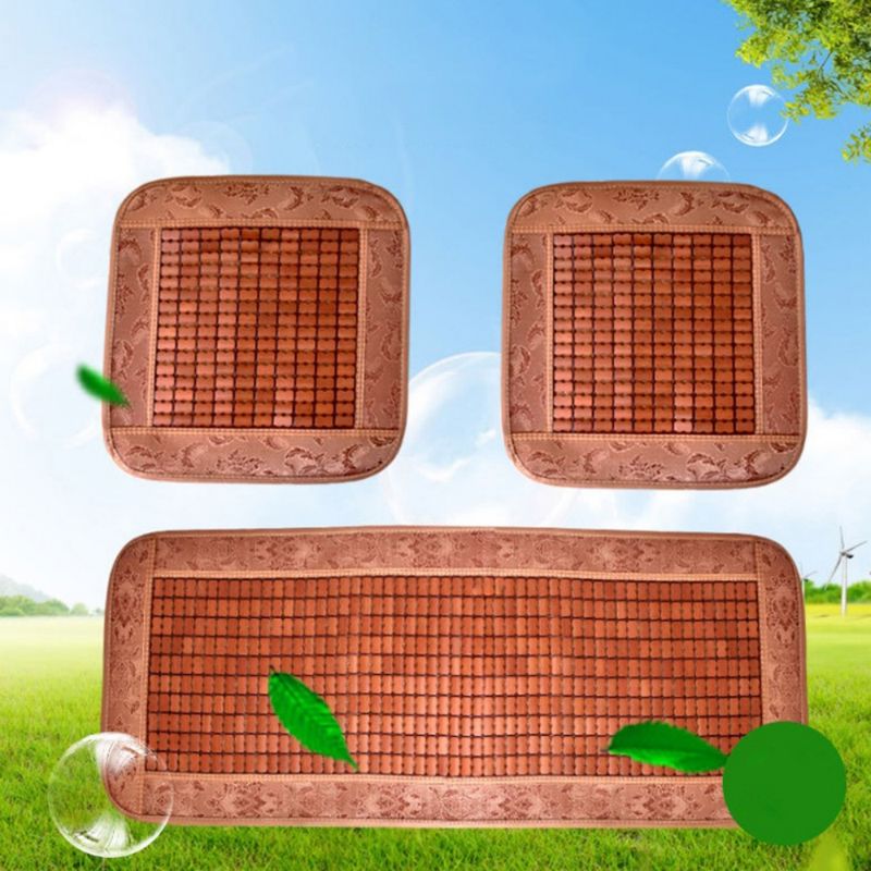 Cuscino per auto in bambù, cuscinetto rinfrescante estivo, traspirante e leggero, cuscino universale per sedile da ufficio con stampa floreale_voghion.com