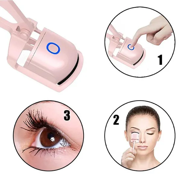 Eyelash Curler Portable Electric Comb Long Lasting Eyelash Curl Thermal Eyelash Curler Makeup Tools_voghion.com