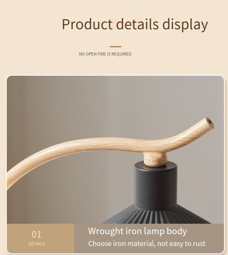 Amerikaanse standaard geplooide ijzeren aromatherapie wax smeltlamp retro aromatherapie etherische olie smeltkaars slaapkamer sfeer tafellamp_voghion.com