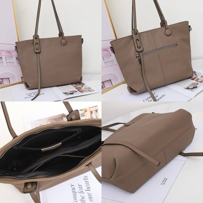 Leather Tote Bag, One Shoulder Briefcase, Data Carrying And Storage Bag, Top Layer Cowhide Computer Bag 9902_voghion.com