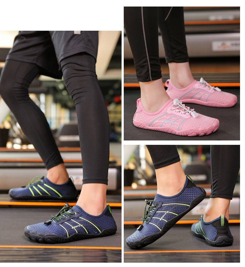 Sneakers basse unisex traspiranti – Scarpe da coppia con suola in gomma antiscivolo per trail running, danza e sport acquatici (nero/blu/grigio/rosa/chiaro di luna)_voghion.com