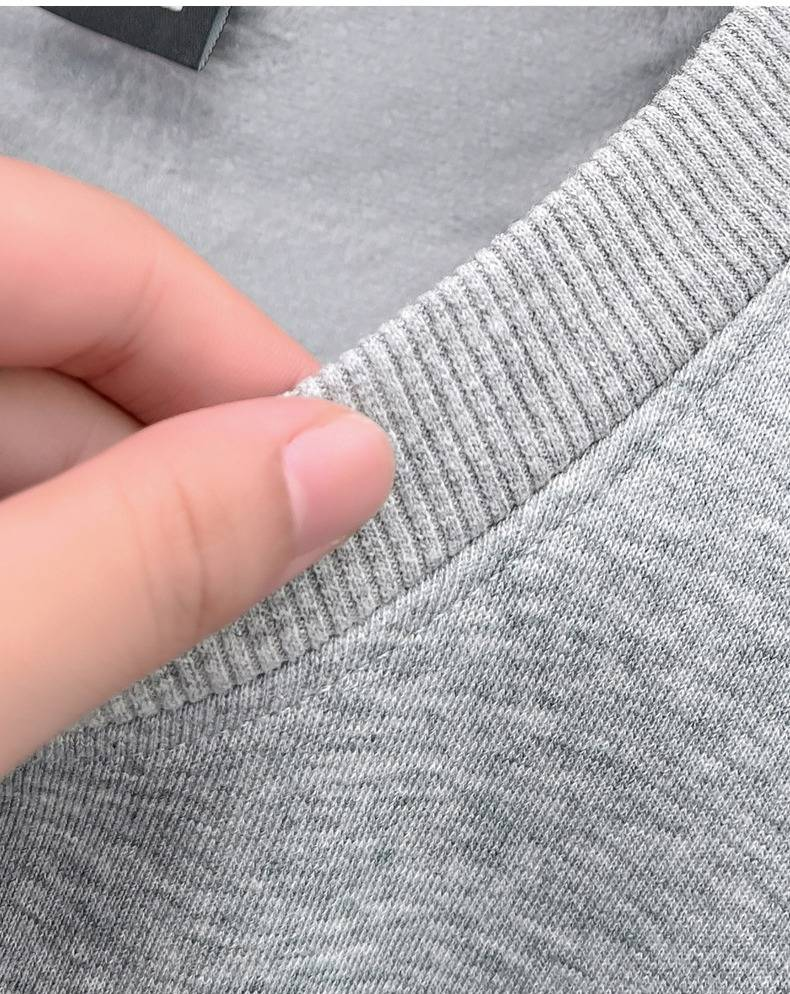 Jesienno-zimowa męska bluza z kapturem w dużym rozmiarze, plus aksamitna, 420 g, okrągły dekolt, modna, haftowana, ciepła, męska koszula z haftowanym misiem_voghion.com
