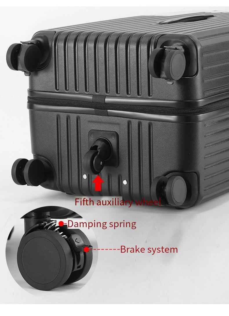 Gepäck Koffer mit großer Kapazität Reißverschluss 20 Bordkoffer Farblich passende weiße und blaue Reisetasche Mutter und Kind Verdickter Trolley_voghion.com
