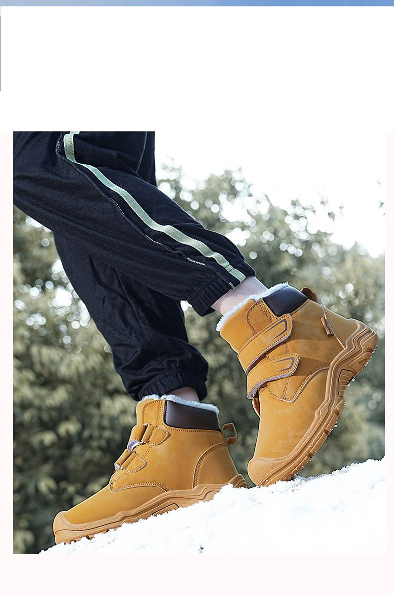 Kids' Outdoor Hiking Warm Martin Boots - Winter Snow Boots With Thick Insulation, High-Top Comfortable Shoes For Boys And Girls_voghion.com