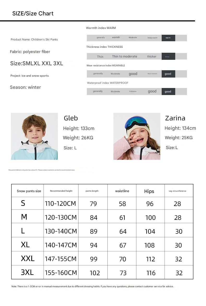 NOKO-Children's Ski Suit Sets For Boys And Girls: Waterproof, Warm, Thickened Snowboard Ski Suit For Winter Outdoors_voghion.com