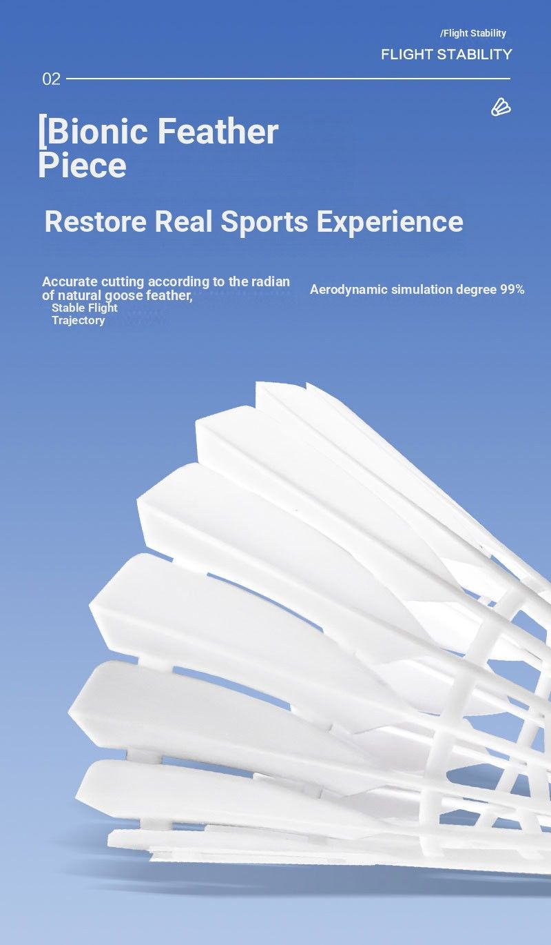 Simulated Nylon Badminton Resistant Windproof Training Outdoor Goose Feather Plastic Resists Stable Flight Genuine Bionic Type_voghion.com