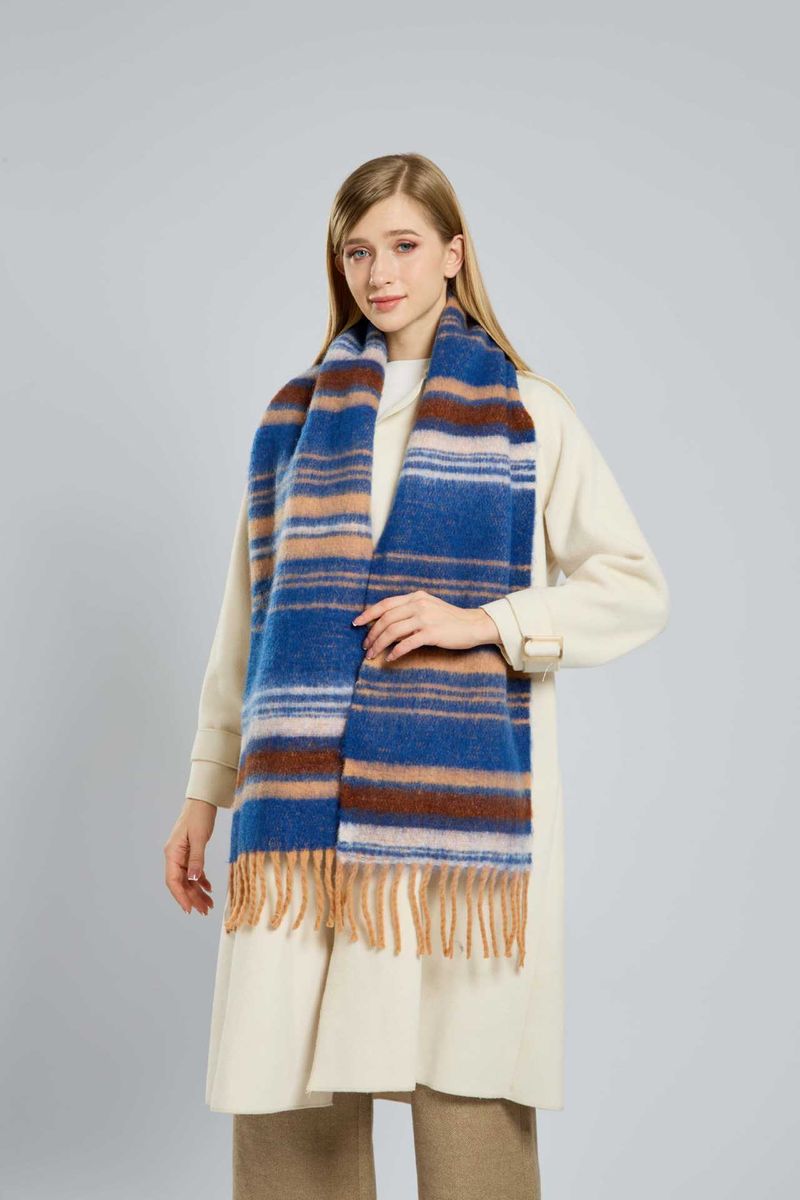 Sciarpa di alta qualità in cashmere imitazione Dopamine, a righe, con frange, per donna, autunno e inverno, calda e spessa, in mohair, all'ingrosso_voghion.com