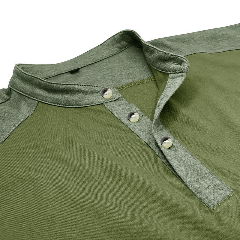 T-shirt à manches courtes et col montant pour homme, chemise Henley de sport de plein air pour homme, haut de fitness, t-shirt_voghion.com