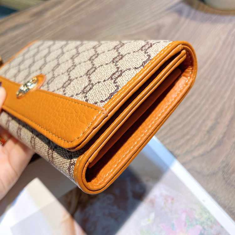 Geldbörse Brieftasche Clutch Mode Damen Geldbörse Damen lange Damen Geldscheinklammer zweifach gefaltete Multi-Kartentasche Damen Geldbörse_voghion.com