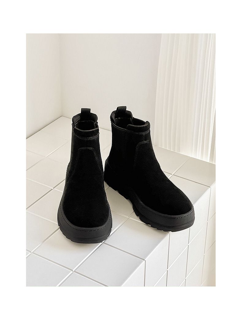 Couple Casual Chelsea Boots Thick-soled Height Increasing Tooling Boots Sleeve Martin Boots_voghion.com