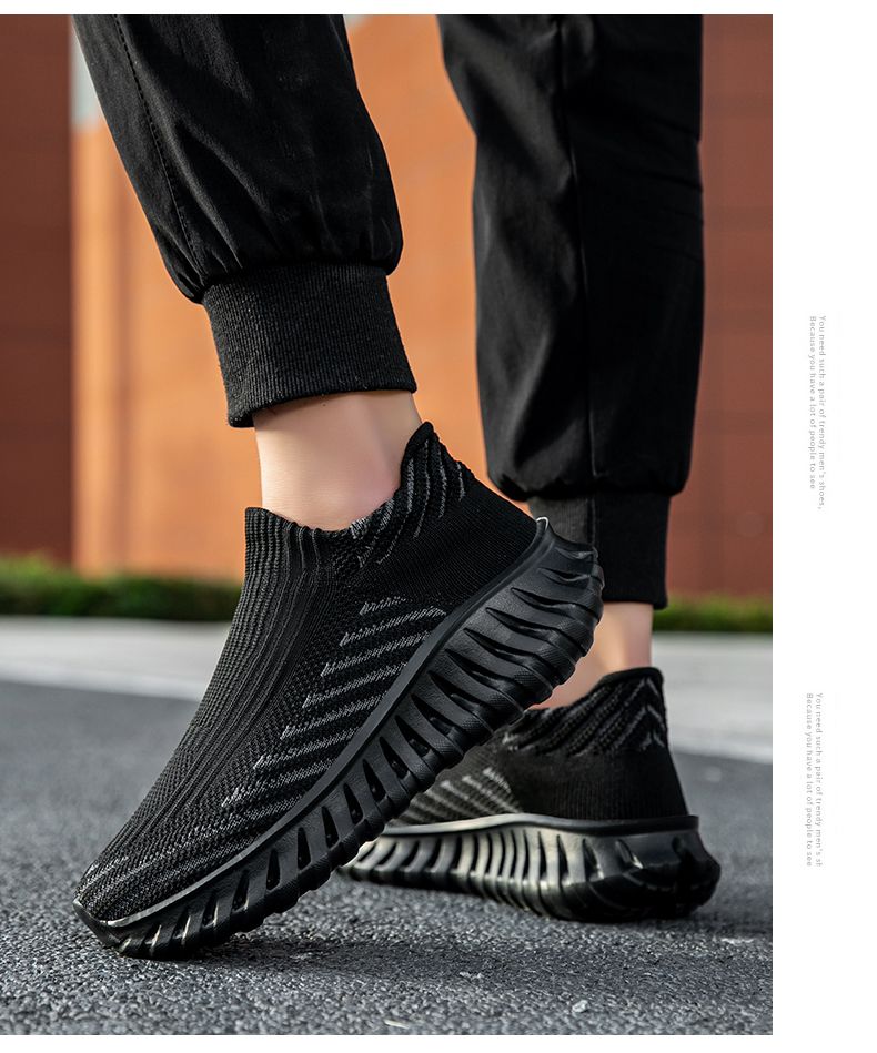 Green Platform Knit Sneakers Men Women Trainers Breathable Socks Men's Running Shoes Comfortable Slip-on Women's Sports Shoes_voghion.com