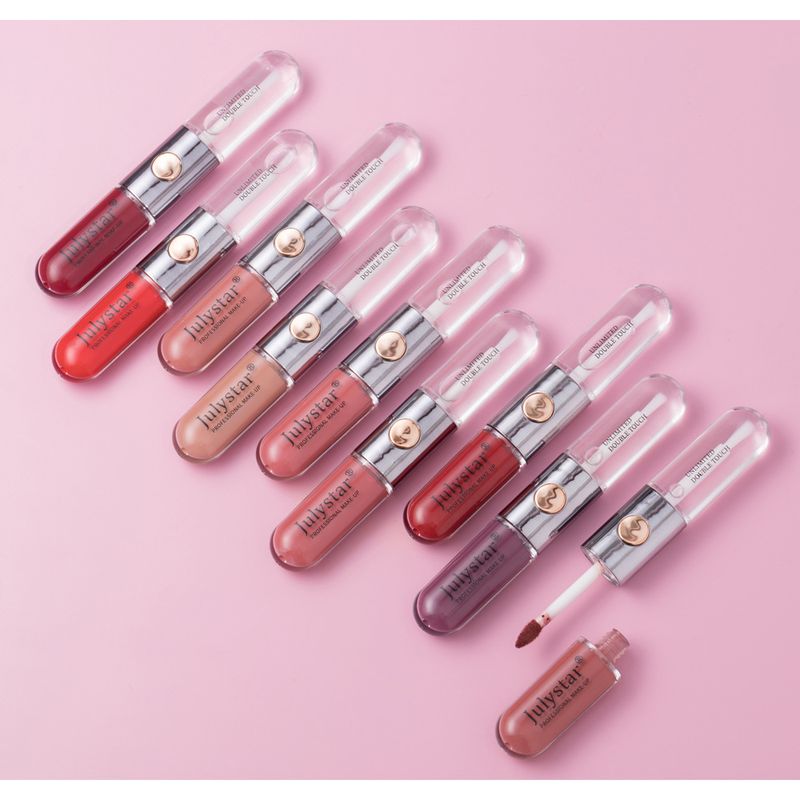Le rouge à lèvres Mirror Double Head Gloss est facile à colorer, hydratant, antiadhésif, résistant à la lumière, brillant à l'eau et brillant à lèvres._voghion.com
