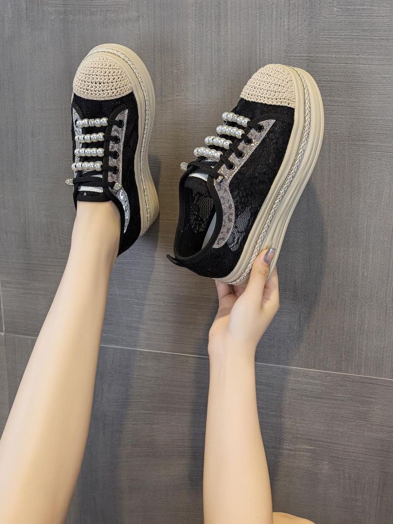 Rutschfeste Damenschuhe, 2025 Sommer Neue multifunktionale Spitze Mesh Atmungsaktive dicke Unterseite Casual Lefebvre Schuhe Sneakers Modische_voghion.com