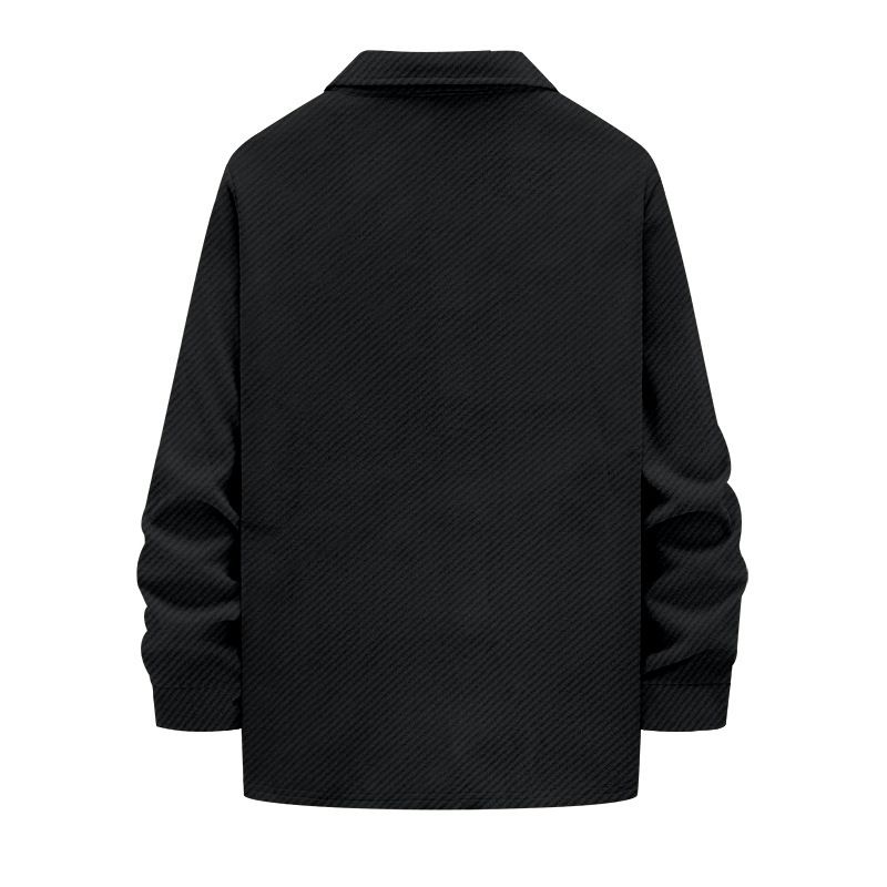 Herren-Hemdjacke aus Retro-Jacquard-Strick – Schwerer, lässiger Reversmantel für Frühling und Herbst (Weiß/Schwarz/Khaki/Hellgrau/Eisengrau, S-XXXL)_voghion.com