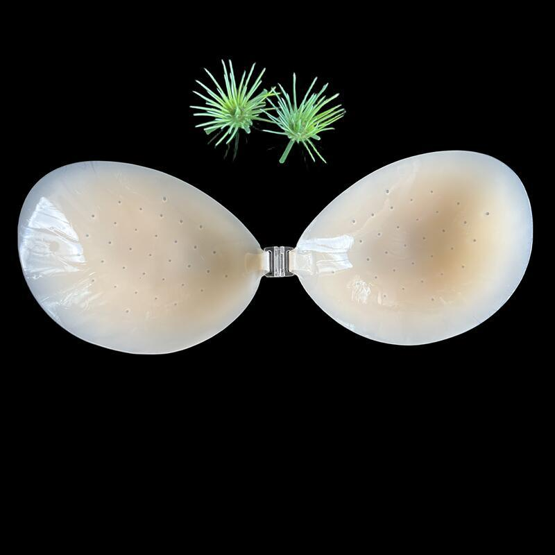 solid silicone bra breathable hole ultra-thin ultra-light self-adhesive round cup solid silicone bra bra patch_voghion.com