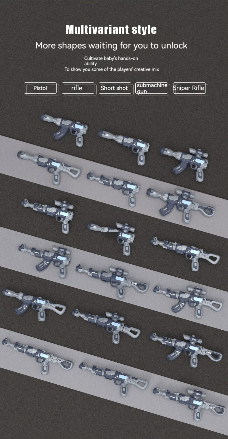 Różnorodny magnetyczny pistolet symulujący dźwięk i światło elektryczne, pistolet na kurczaki, prezenty świąteczne_voghion.com