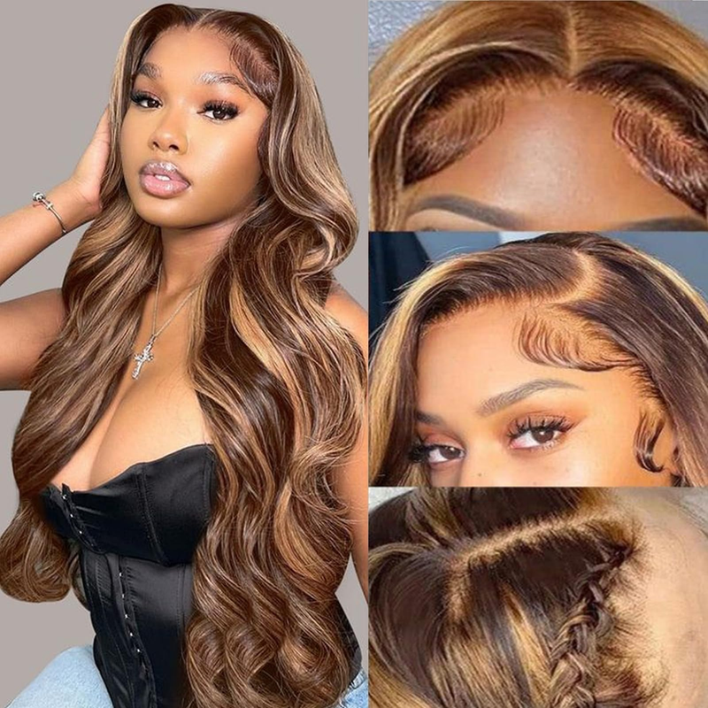 13*4 Kant 4/27# Front Body Wave Menselijk Haar Pruiken BOB Haar Pruiken Voor Vrouwen Dagelijks Gebruik_voghion.com
