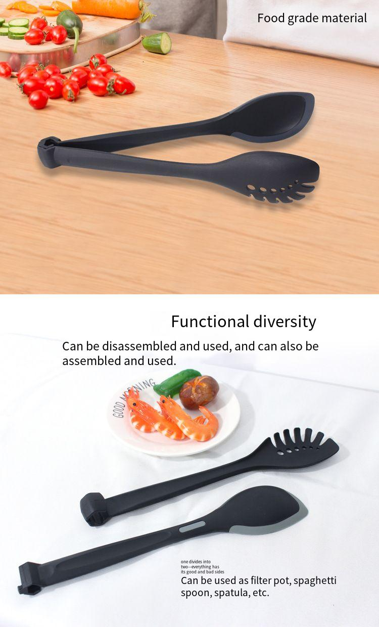 5 in 1 multifunctional detachable silicone food clips spaghetti spoon spatula Outdoor kitchenware combination camping kitchen tools_voghion.com