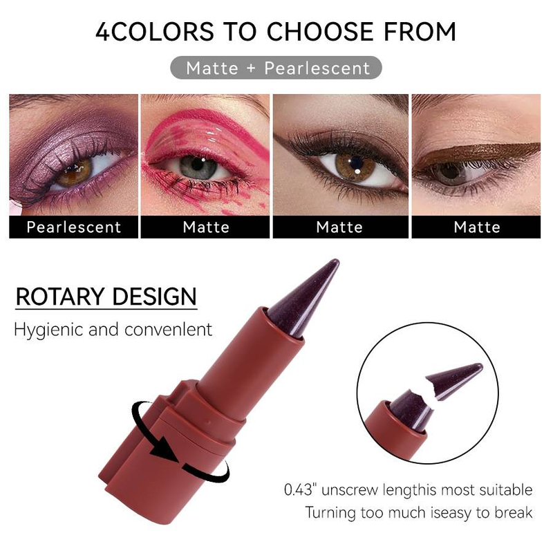KIRRMING 3 in 1 Eyeliner Rossetto, 4 tonalità, Waterproof, Finish Opaco a Lunga Durata_voghion.com