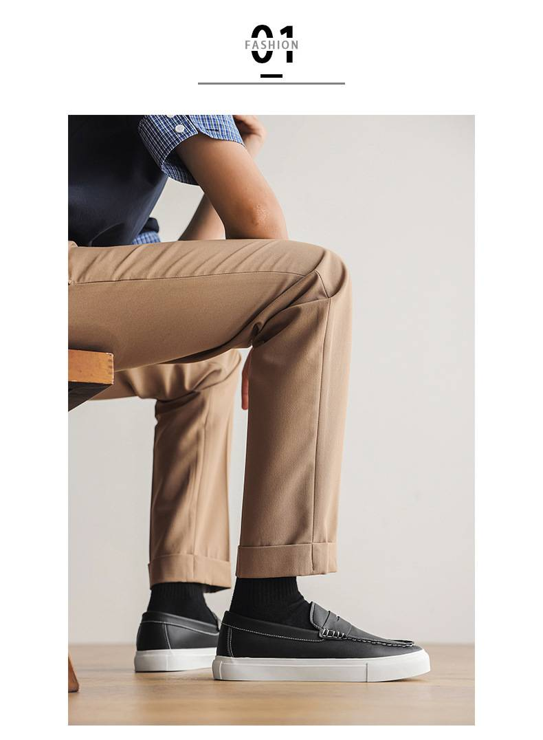 Sommer-Loafer, britische Freizeitschuhe, Herren-Lederschuhe, Bean-Schuhe, Schnürschuhe, im Internet bekannte und beliebte Herrenschuhe_voghion.com