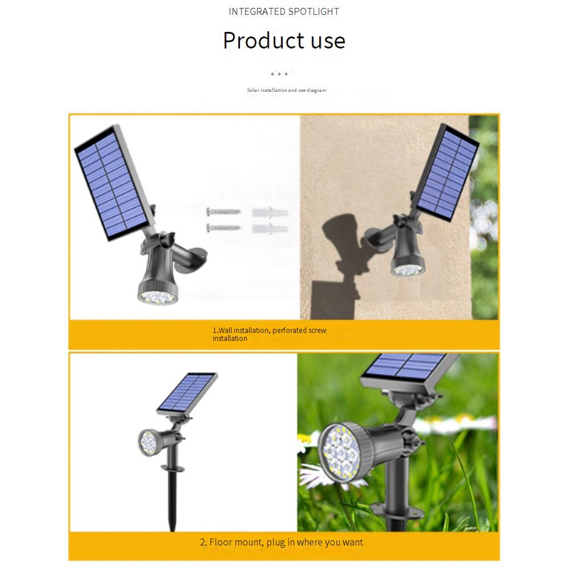 Faretti solari da esterno impermeabili, illuminazione da giardino per alberi, cortile, vialetto, luce da parete con 3 modalità colore (bianco/caldo/RGB)_voghion.com