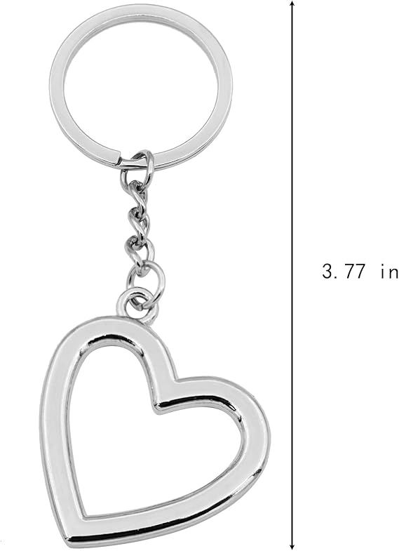 Lucky Keychain (heart-shaped), Metal Peach Heart Frame Keychain Pendant, Exquisite Peach Heart Gift_voghion.com