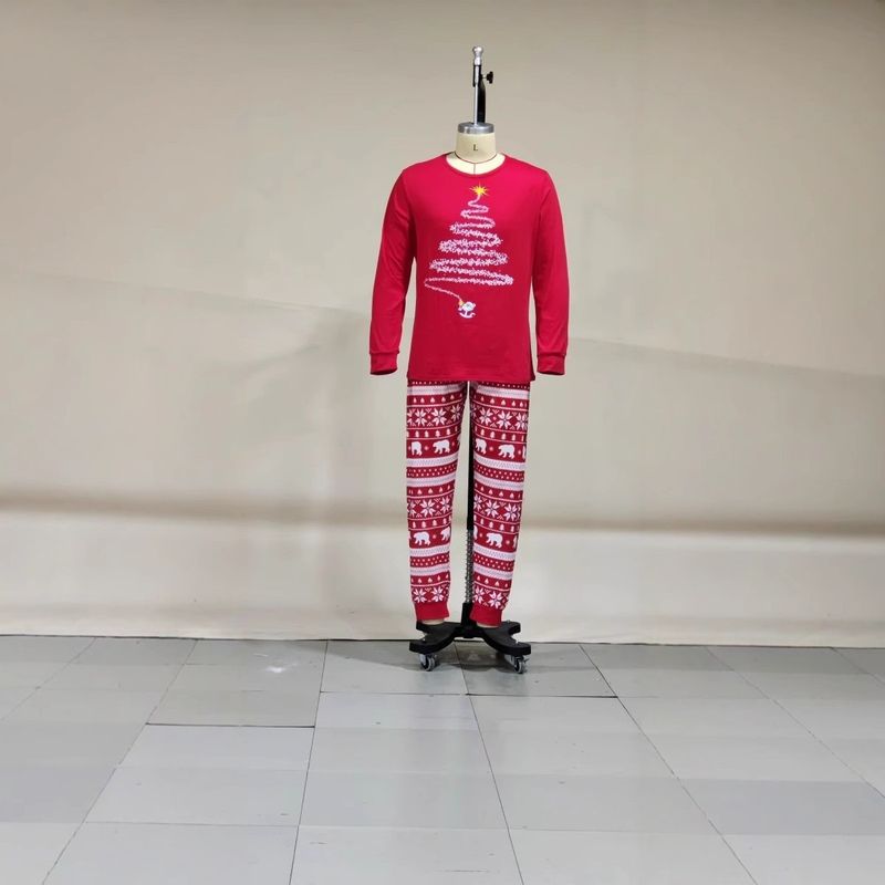 Warm Christmas Family Pajamas Set Cotton Loungewear For Parents And Children Winter Holiday_voghion.com