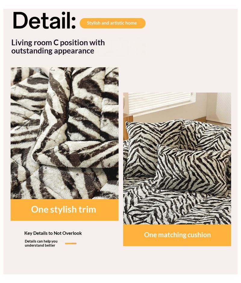 Thickened Milk Fleece One Piece Straight Line Fixed Non Slip Leather Sofa Cover/Cover Fabric_voghion.com