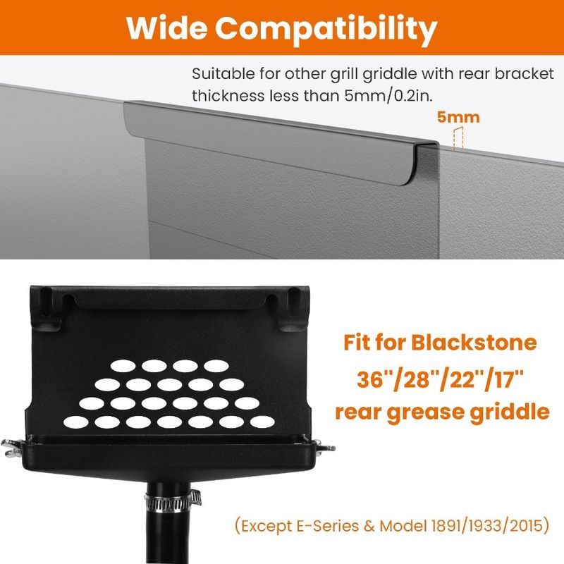 Piastra resistente per imbuto in acciaio con grasso inossidabile Blackstone Tubo di drenaggio C Raccoglitore di grasso Calore del grasso Posteriore Adatto 39,76 pollici_voghion.com