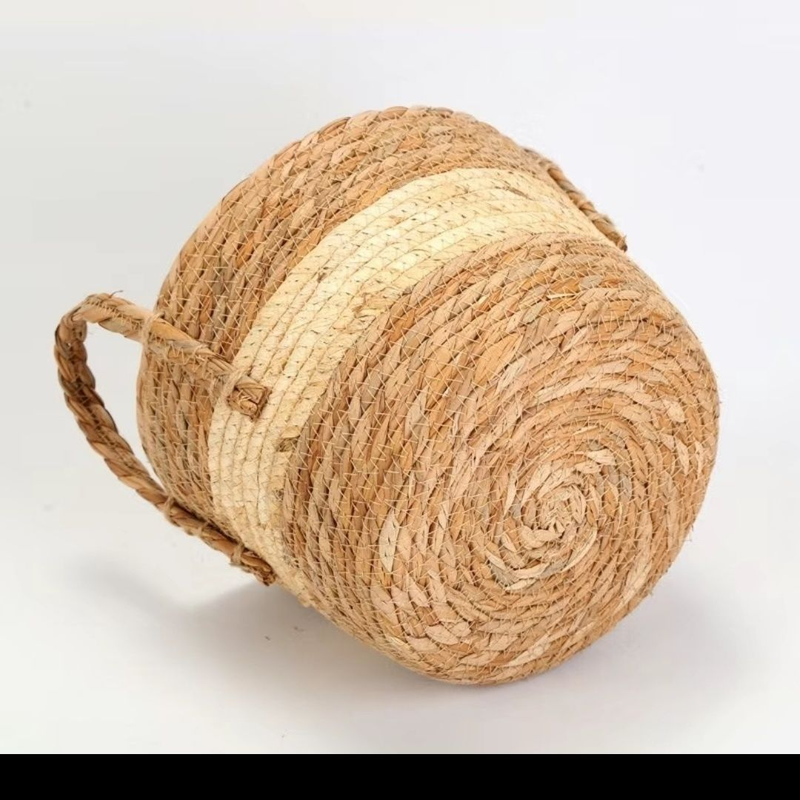 Nordic Grass Woven Pot, Living Room Floor To Ceiling Balcony, Green Plants, Internet Red Vine Woven, Hugging Flower_voghion.com