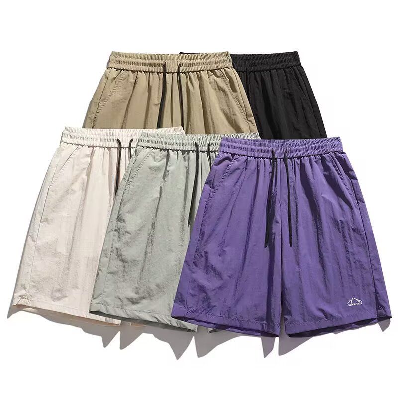 Lekkie letnie spodenki męskie – oddychające, swobodne, plażowe spodenki do koszykówki z haftem, luźny krój i wygoda dla nastolatków i dorosłych_voghion.com