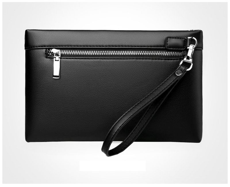 Leather Clutch For Men Zipper Wallet Card Fashion Business Square Phone Ipad Pouch Hand Porter Bag Briefcase Designer_voghion.com