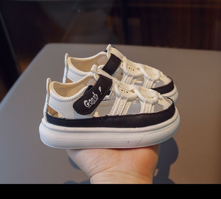 Zomermode nieuwe sandalen, holle strandmeisjes leren geperforeerde schoenen voor jongens, kinderschoenen met zachte zool_voghion.com