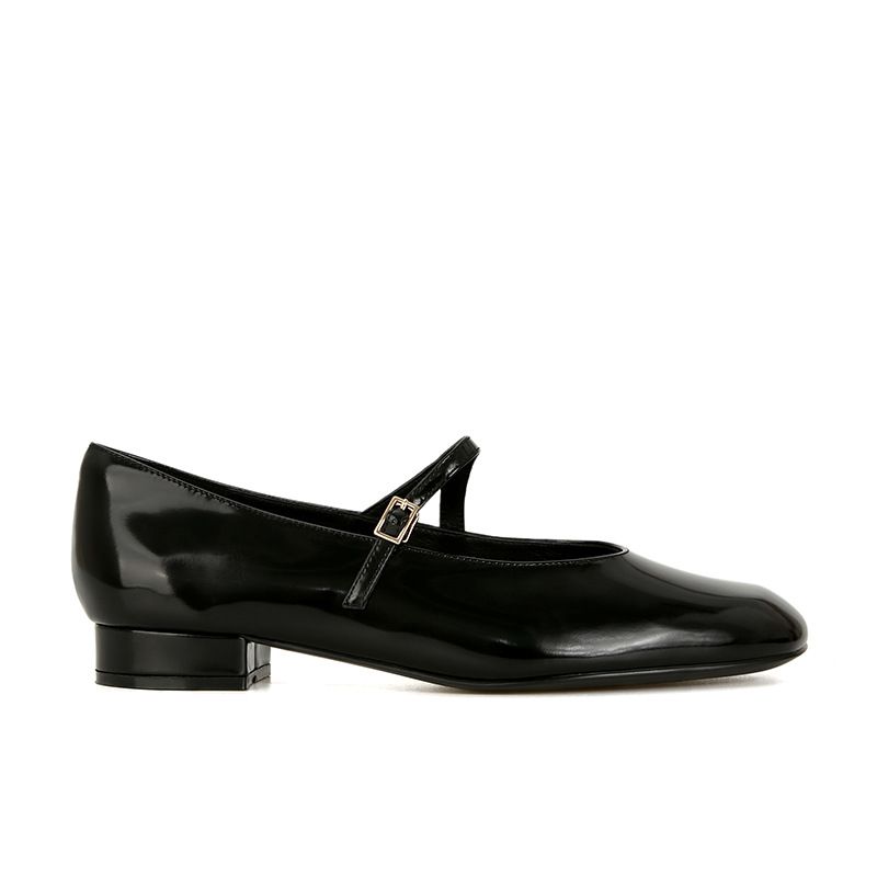Versione di alta qualità in pelle di mucca Su Yinyin stesso stile coreano di nicchia francese in vera pelle con cinturino con fibbia e tacco spesso Mary Jane_voghion.com