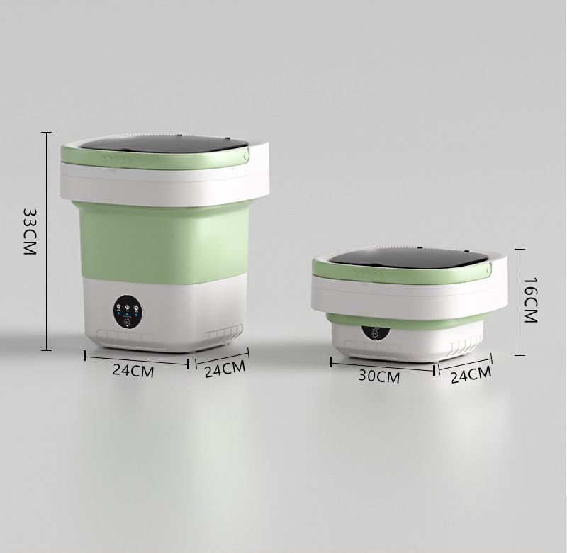 Mini lavatrice pieghevole con centrifuga, completamente automatica per calzini e biancheria intima._voghion.com