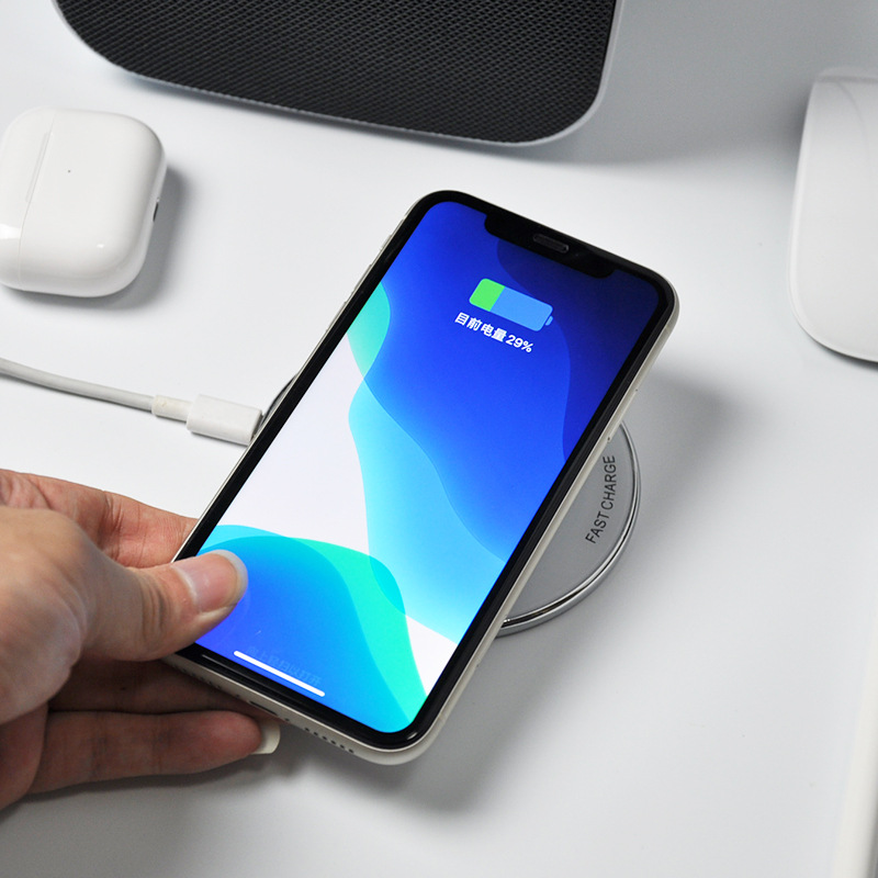 New creative zinc alloy charger 15W circular desktop wireless metal suitable for Apple Huawei fast charging_voghion.com