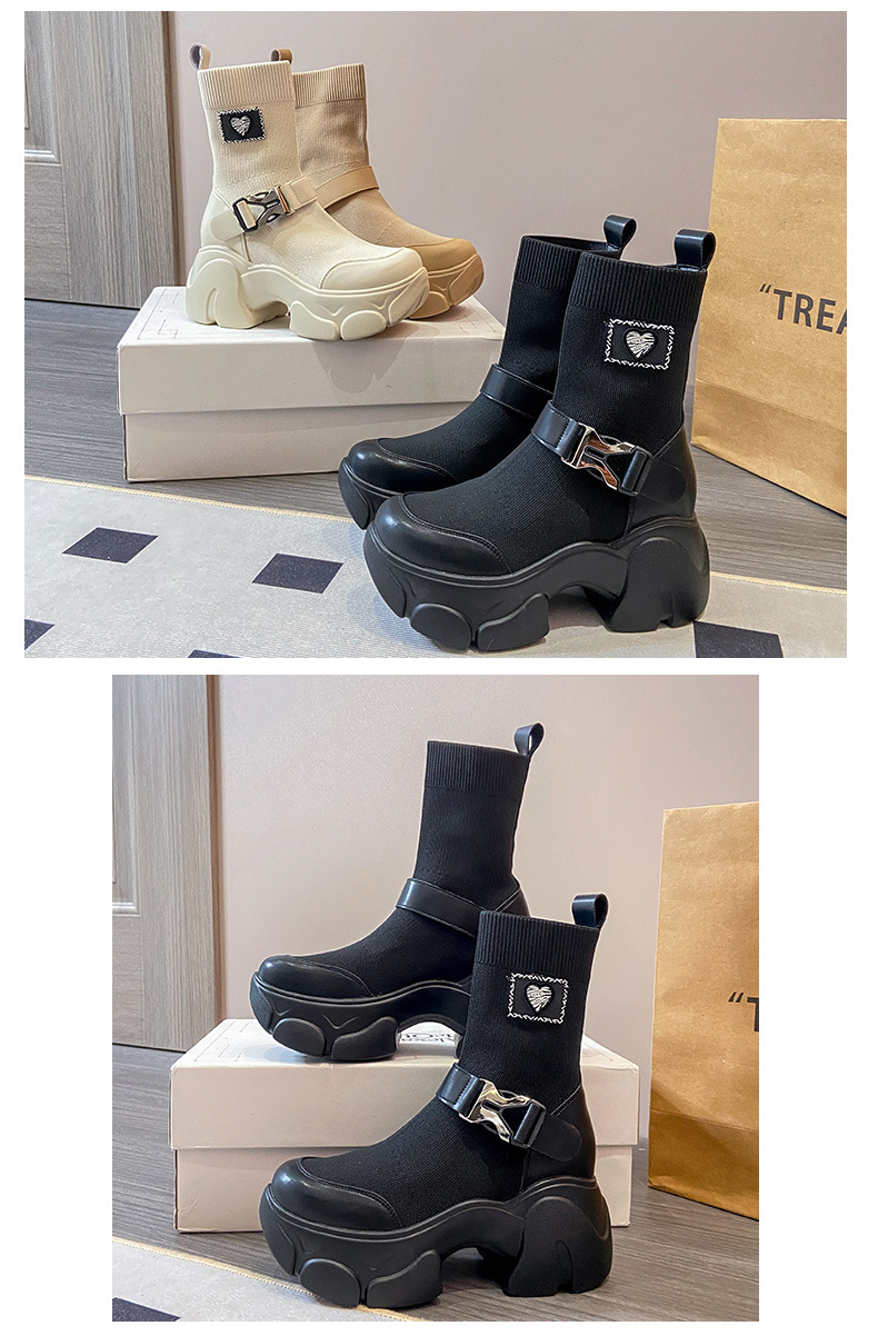 Elastische Socken mit innerer Erhöhung, Martin-Stiefel, 2023, neue Mode, gut mit mittelhohen Stiefeln, Plateau-Stiefeletten mit hohem Absatz, Plateau-Stiefeletten_voghion.com