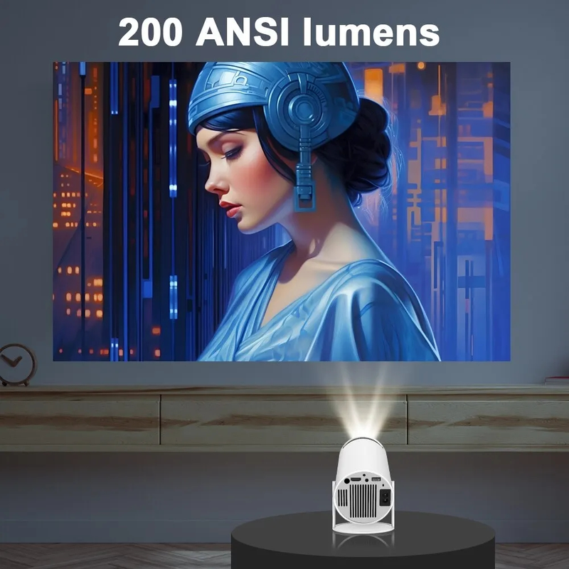 HY300 Projektor 4K Android 11 Dual Wifi6 200 ANSI Allwinner H713 Bluetooth 5.0 1080P 1280*720P Heimprojektor_voghion.com