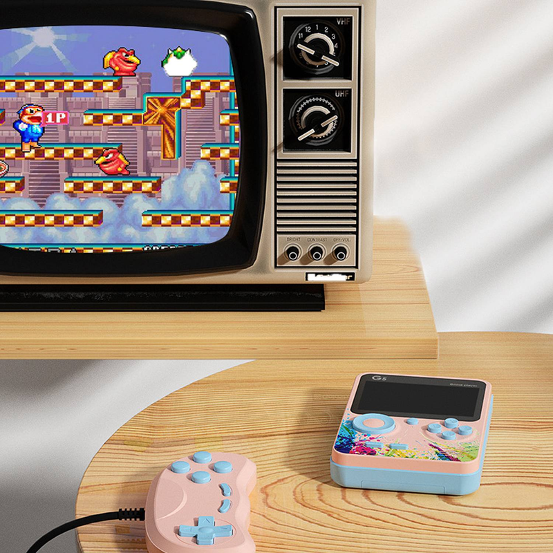 Byteuni G5 Retro Portable Handheld Game Console with 500 Classical FC Games and Controllers, Comes with 1000mAh Rechargeable Battery Support for TV_voghion.com