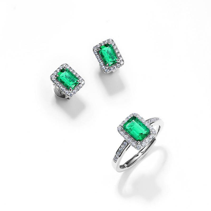 S925 Silber Ring Weibliche Kultiviert Smaragd Retro Licht Luxus Finger Ring Edle_voghion.com