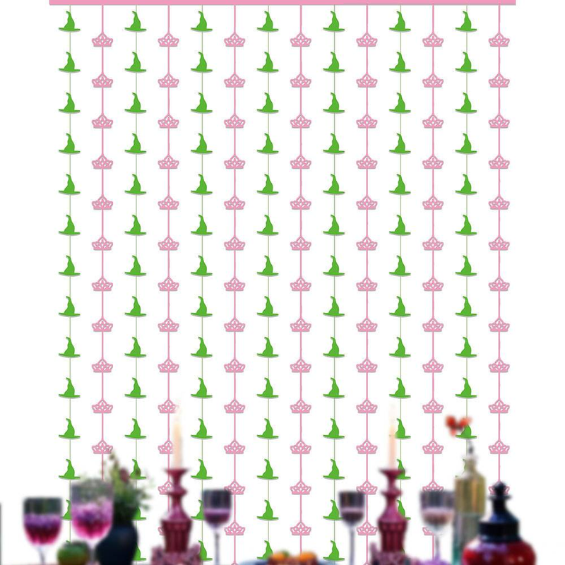 Magic Wicked Witch Theme Party Decoration Rain Silk Curtain Children's Birthday Party Witch Hat Crown Rain Silk Curtain_voghion.com