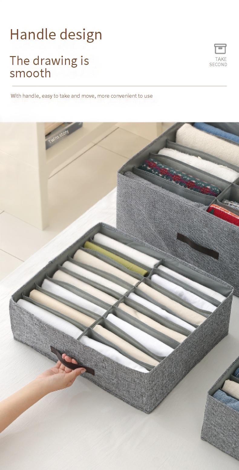 Foldable Clothes Storage Box With Double Compartments - Drawer Organizer For Underwear Socks & Pants Dustproof & Space-Saving_voghion.com