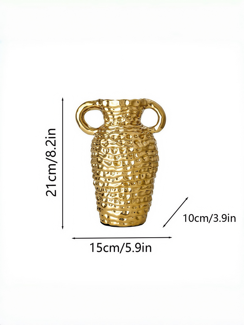 1 moderno jarrón de cerámica de lujo con diseño de panal, ideal para decorar salas de estar, vestíbulos, comedores, rincones de dormitorios y otros espacios._voghion.com