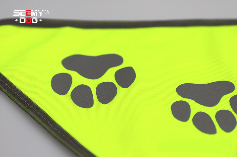 Pet Products Reflecterende sjaal voor huisdieren, hoge zichtbaarheid, verstelbare elastische halsband met drukknoopsluiting, regenboog reflecterende strepen, veilige zachte polyesterstof_voghion.com